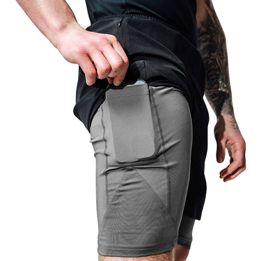 T16 2-in-1 Compression MMA Shorts #boja_crna