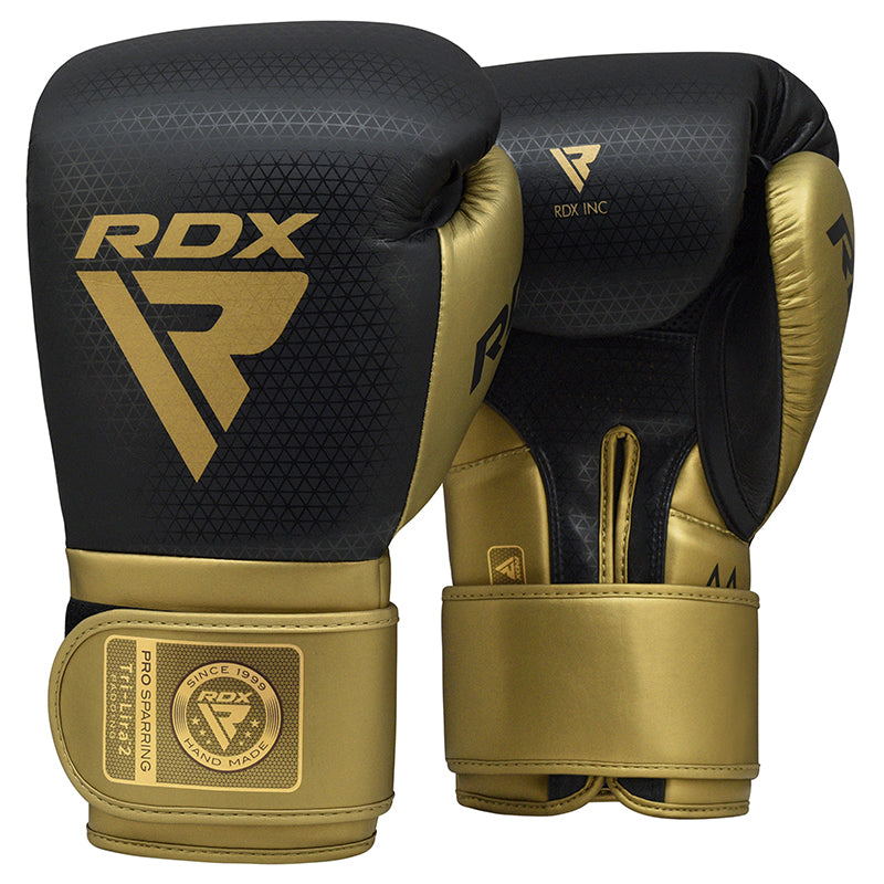 RDX L2 Mark Pro Sparring Boxing Gloves Hook and loop Black / Golden#boja_zlatna