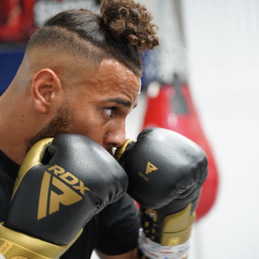 RDX L2 Mark Pro Sparring Boxing Gloves Hook and loop Black / Golden#boja_zlatna