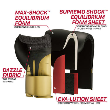 RDX L2 Mark Pro Sparring Boxing Gloves Hook and loop Black / Golden#boja_zlatna