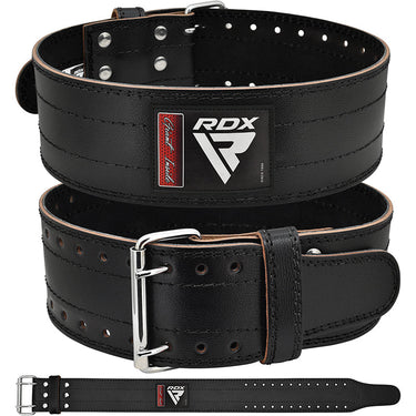 RDX RD1 4â€  Powerlifting Leather Gym Belt#color_black