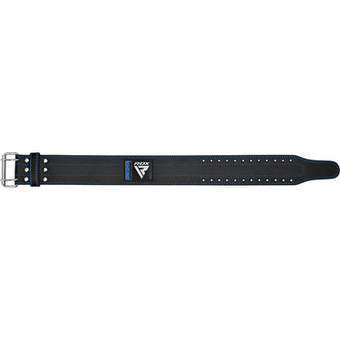 RDX RD1 4â€  Powerlifting Leather Gym Belt#color_blue