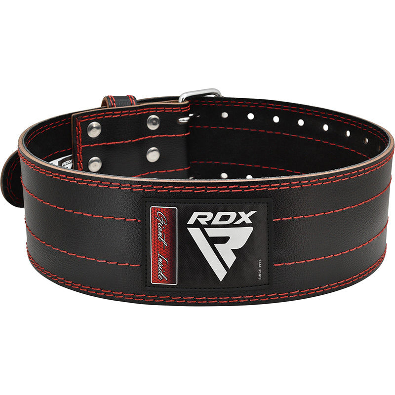 RDX RD1 4â€  Powerlifting Leather Gym Belt#color_red