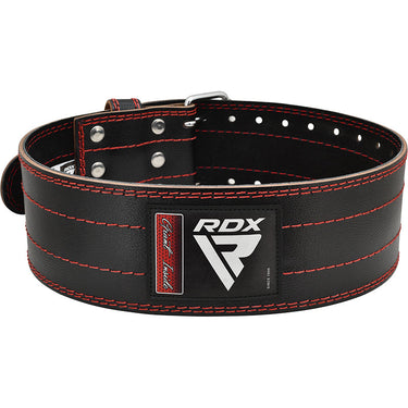 RDX RD1 4â€  Powerlifting Leather Gym Belt#color_red