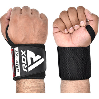 RDX W3 IPL USPA Approved Powerlifting Wrist Support Wraps with Thumb Loops OEKO-TEXÂ®Â Standard 100 certified#color_black